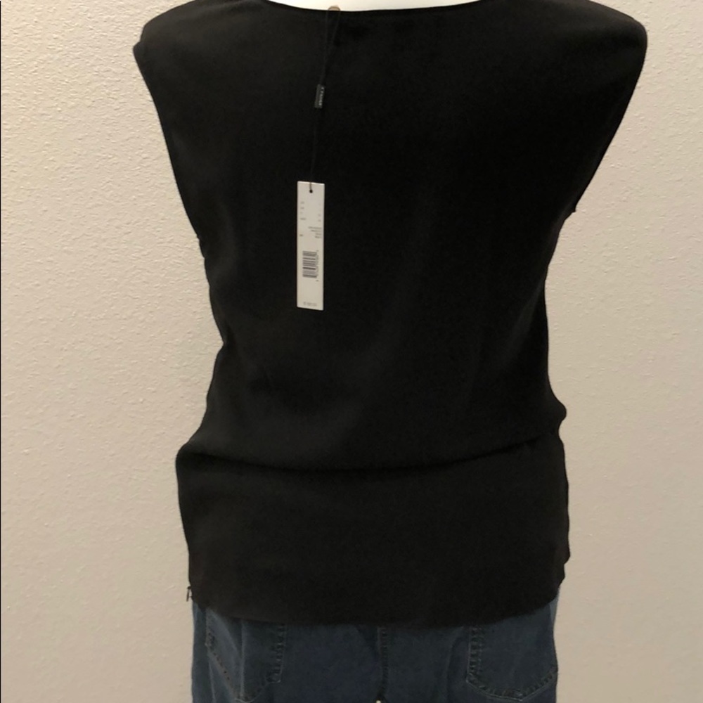 T Tahari Lyra Blouse Black NWT sz L - Picture 3 of 5